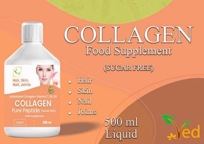 Liquid Collagen Peptides Supplement, Faster Absorption Dietary Hydrolyzed Drink VedUS supplements