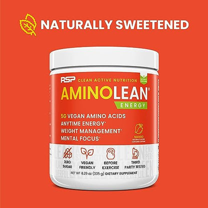 RSP Nutrition Mango Aminolean Amino Acid Supplement Powder, 8.29 OZ RSP NUTRITIONUS supplements