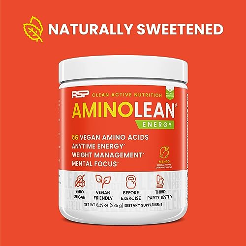 RSP Nutrition Mango Aminolean Amino Acid Supplement Powder, 8.29 OZ RSP NUTRITIONAu supplements