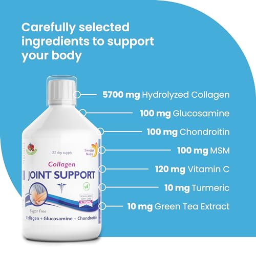 Swedish Nutra Joint Support Collagen - Pack of 500ml, 33 Day Supply | Berry Flavour | with Vitmain C & Glucosamine Swedish NutraAu supplements