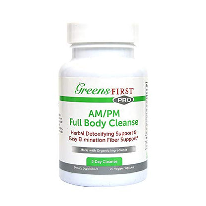 Greens First Full Body AM/PM Cleanse, 20 Veggie Capsules – Supplement for Natural Detox Greens FirstUS supplements