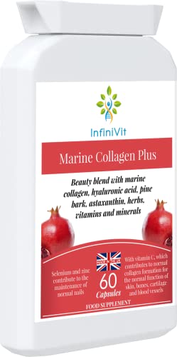 InfiniVit Marine Collagen Plus Blend Capsules - Hair Growth Enhancer with Enriched Vitamin C and Vitamin E InfiniVitAu supplements