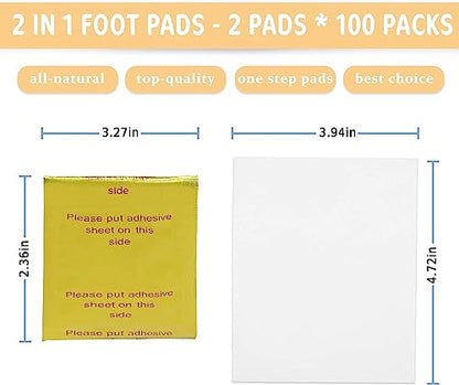 Foot Pads maguja 100Pcs Deep Cleansing Foot Pads for Stress Relief | Better Sleep | Foot Care magujaUS supplements
