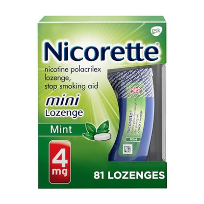 Nicorette 4 mg Mini Nicotine Lozenges to Quit Smoking - Mint Flavored Stop NicoretteUS supplements