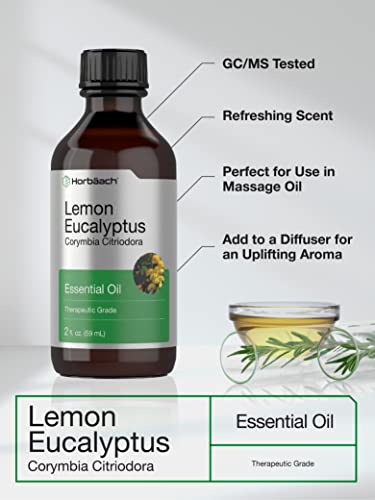 Lemon Eucalyptus Essential Oil | 2 oz | for Massage, Bath, Diffuser, DIY Projects & More HorbäachUS supplements