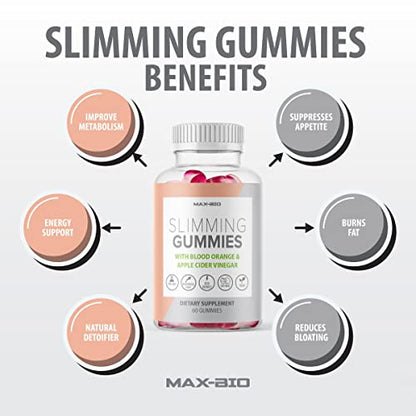 (Official 2 Pack) Slimming Gummies It Works with Apple Cider Vinegar and Sicilian Blood Orange Extract Max-BioUS supplements