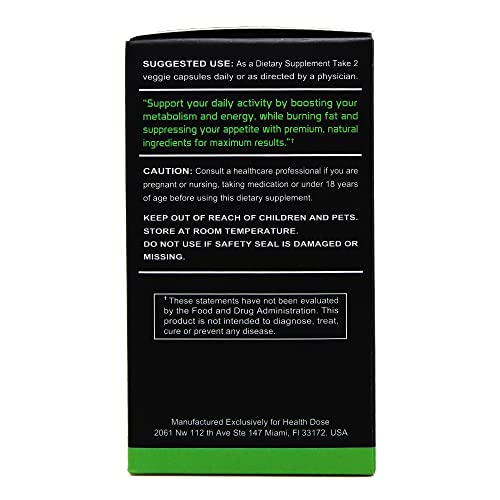 Health Dose Fat Burner AM. Weight Control & Metabolism Boost. For Active Lifestyles. Health DoseAu supplements