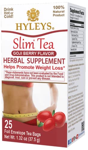 Hyleys Slim Tea Goji Berry Flavor - Weight Loss Herbal Supplement Cleanse and Detox Hyleys TeaUS supplements