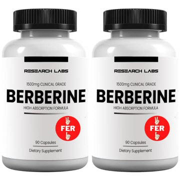 Research Labs 2 Fer 1 Ad - 1500mg Clinical Grade Berberine High Absorption Formula Research LabsUS supplements