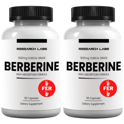 Research Labs 2 Fer 1 Ad - 1500mg Clinical Grade Berberine High Absorption Formula Research LabsUS supplements