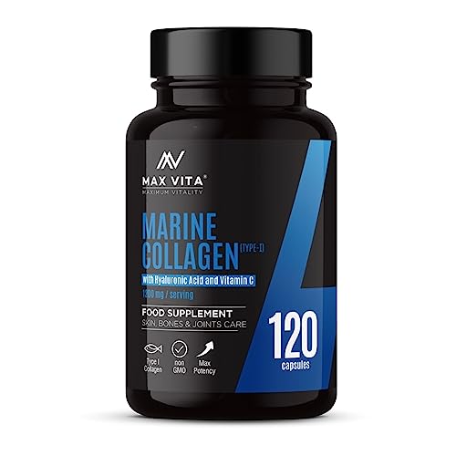 Marine Collagen Supplement 1200mg with Hyaluronic Acid & Vitamin C Hydrolysed Peptides Powder MAX VITA MAXIMUM VITALITYAu supplements
