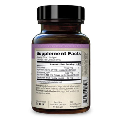 NatureWise Garlic Odorless Softgels 1500mg Support Teeth & Immune System Health NatureWiseUS supplements
