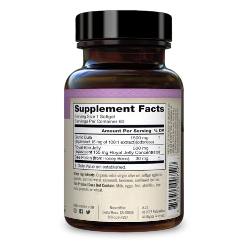 NatureWise Garlic Odorless Softgels 1500mg Support Teeth & Immune System Health NatureWiseAu supplements