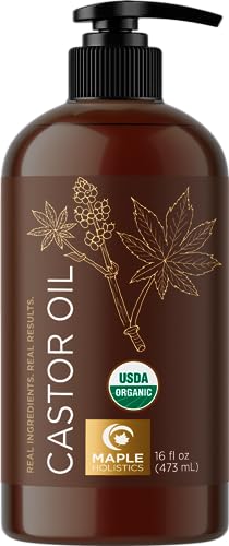 Hexane Free Organic Castor Oil - USDA Organic Castor Oil for Body Detox Hair Growth & Skin Care Maple HolisticsAu supplements