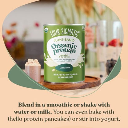 Four Sigmatic Organic Plant-Based Protein Powder Unflavored Protein with Lion’s Mane Four SigmaticUS supplements