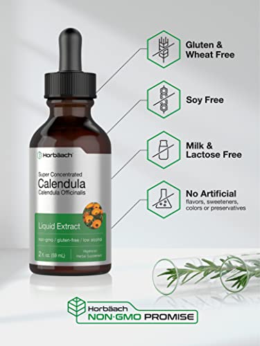 Calendula Extract Tincture | 2 fl oz | Vegetarian, Non-GMO, Gluten Free Liquid Supplement HorbäachAu supplements