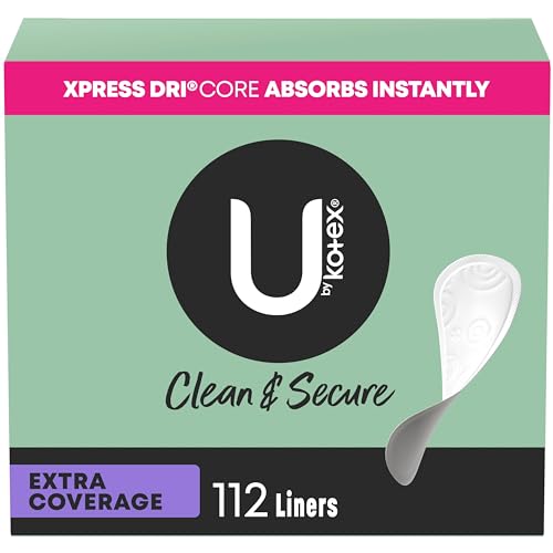 U by Kotex Clean & Secure Panty Liners, Light Absorbency, Extra Coverage, 112 Count U by KotexAu supplements