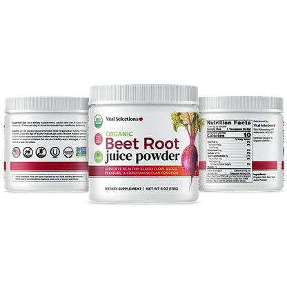 Vital Selections 100% Organic Beet Root Juice Powder, Highest Purity and Potency Vital SelectionsUS supplements