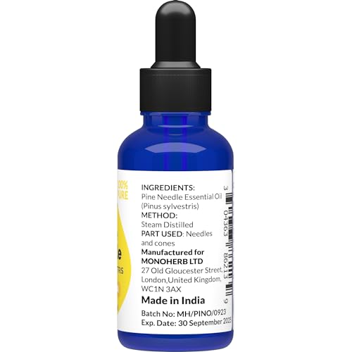 Pine Needle Essential Oil 15 ml - 0.5 oz - Pure & Natural - with Pipette Dropper MONOHERBAu supplements