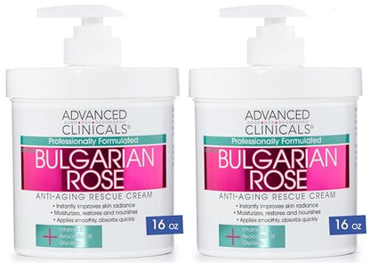 Advanced Clinicals Bulgarian Rose Anti Aging Vitamin E Moisturizer Body Lotion & Face Advanced ClinicalsUS supplements