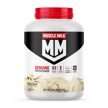 Muscle Milk Genuine Protein Powder, Vanilla Creme, 32g Protein, 5 Pound, 32 Servings Muscle MilkUS supplements