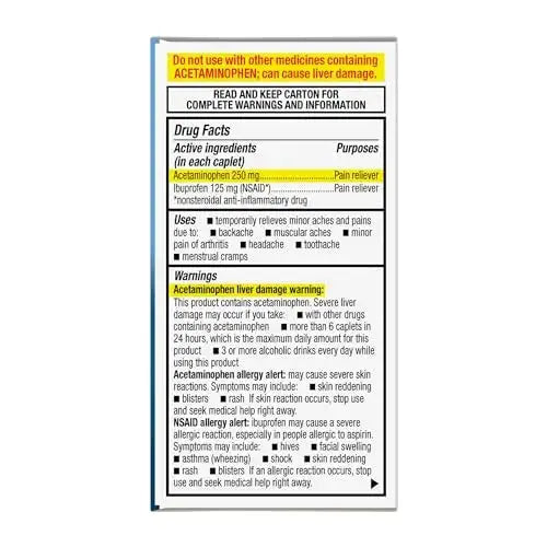 GoodSense Dual Action Acetaminophen and Ibuprofen (NSAID) Tablets, 250 mg/125 mg, Back Pain, 72 Count GoodSenseAu supplements
