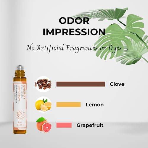 Benatu Energy Essential Oil Roll On Blend (with Clove, Lemon, Grapefruit Oil)- Travel Size Relaxing Roller benatuAu supplements
