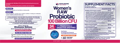 Dr. Formulated Raw Probiotics for Women 100 Billion CFUs with Prebiotics Wholesome WellnessAu supplements