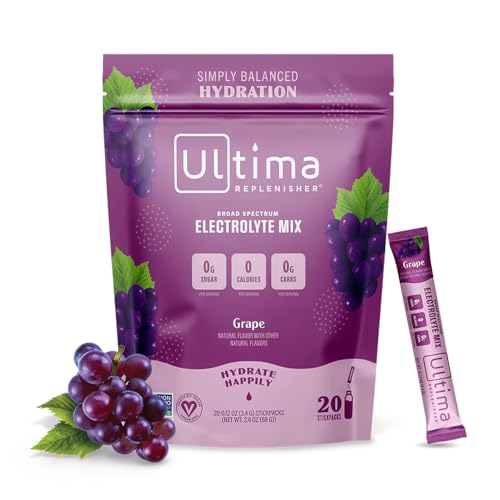 Ultima Replenisher Daily Electrolyte Drink Mix – Grape, 20 Stickpacks – Hydration Packets Ultima ReplenisherAu supplements