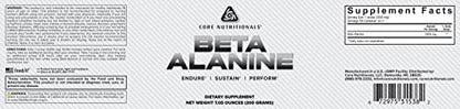 Core Nutritionals Beta Alanine, Daily Muscle Building and Recovery Supplement, 3.2 Grams Core NutritionalsUS supplements