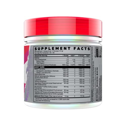 GHOST Burn Thermogenic Fat Burner Powder, Passionfruit - 40 Servings - Metabolism GHOSTUS supplements