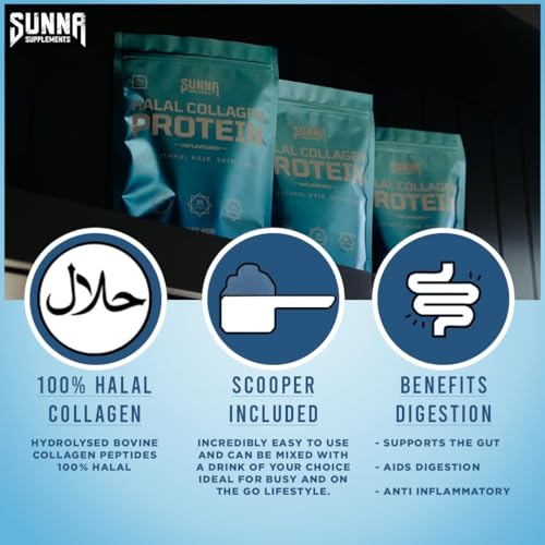SUNNA SUPPLEMENTS - Halal Bovine Collagen Protein Powder for Hair, Skin, Nails and Joints SUNNA SUPPLEMENTSAu supplements