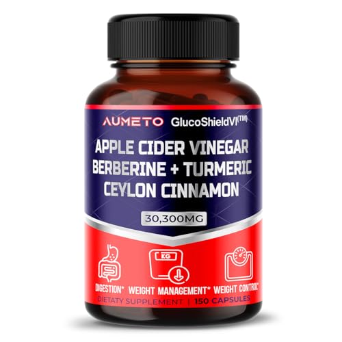 Apple Cider Vinegar 9000mg Berberin 6000mg Ceylon Cinnamon 9000mg Turmeric 6000mg AUMETOAu supplements