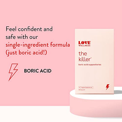 Love Wellness Boric Acid Suppositories for Women, The Killer | Vaginal Love WellnessUS supplements