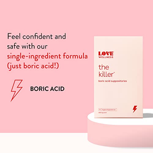 Love Wellness Boric Acid Suppositories for Women, The Killer | Vaginal Love WellnessUS supplements