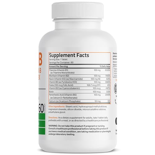 Bronson Vitamin B 100 Complex High Potency Sustained Release (Vitamin B1, B2, B3, B6) BronsonAu supplements