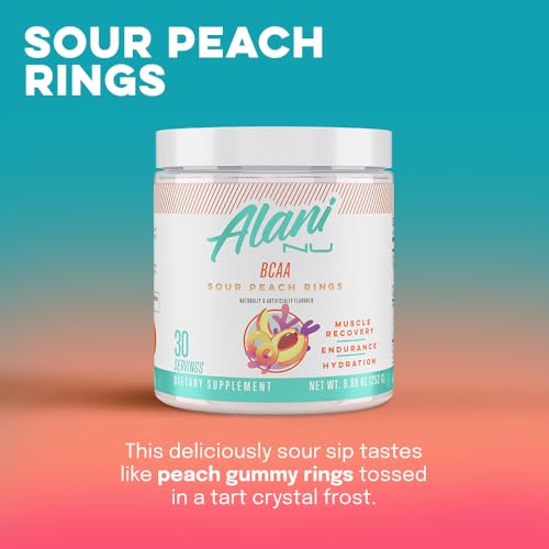 Alani Nu Island Crush Pre Workout and BCAA Sour Peach Rings Post Workout Powder Alani NuUS supplements