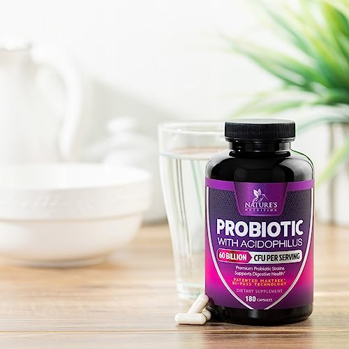 Probiotics, 60 Billion CFU per Serving, Probiotic with Prebiotics for Digestive & Immune Health Nature's NutritionAu supplements