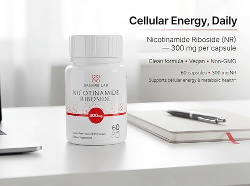 Sanare Lab NAD+ Supplement with Nicotinamide Riboside (NR) 300 mg | Cellular Energy & Metabolism Support | 60 Capsules Sanare LabAu supplements