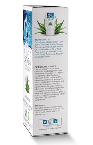 Aloe Cadabra Natural Water Based Personal Lube, Organic Lubricant for Her, Him & Couples, Unscented Aloe CadabraAu supplements