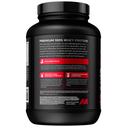 MuscleTech NitroTech 100% Whey Gold Protein Powder, Build Muscle Mass, Whey Isolate Protein Powder MuscletechAu supplements
