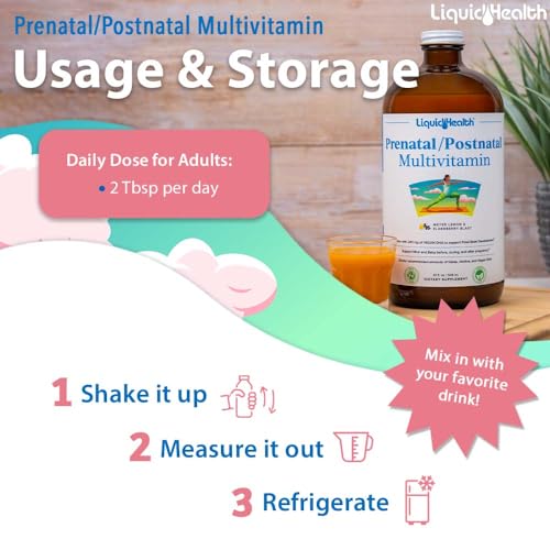 LIQUIDHEALTH Prenatal/Postnatal Multiple Liquid Women's Multivitamin with Real Folate LIQUIDHEALTHAu supplements