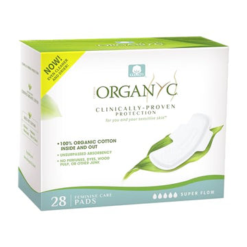 Organyc New and Improved 100% Certified Organic Cotton Overnight Feminine Pads OrganycAu supplements