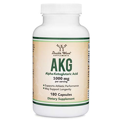 AKG Supplement (Alpha Ketoglutaric Acid) 1,000mg Per Serving (180 Capsules) Different Double Wood SupplementsUS supplements
