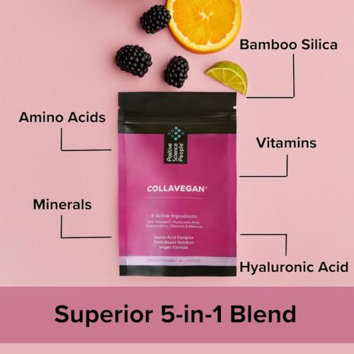 Unique Vegan Collagen Supplement with 18 Amino Acids, Hyaluronic Acid, Bamboo Silica, Biotin, Vitamins Positive Science PeopleAu supplements