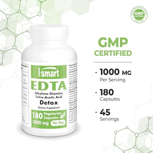Supersmart - EDTA 1000mg per Day - Calcium Disodium EDTA Supplement | Non-GMO SupersmartUS supplements