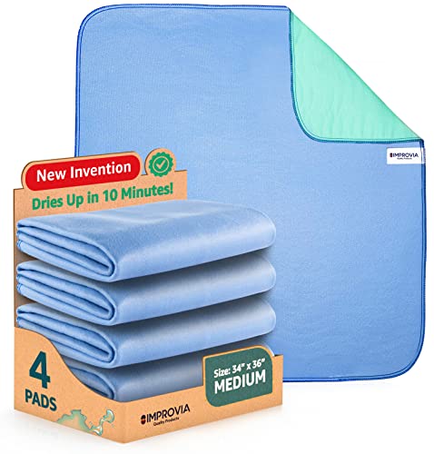 IMPROVIA® Washable Underpads, 34" x 36" (Pack of 4) - Heavy Absorben IMPROVIAAu supplements