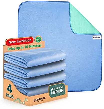 IMPROVIA® Washable Underpads, 34" x 36" (Pack of 4) - Heavy Absorben IMPROVIAUS supplements