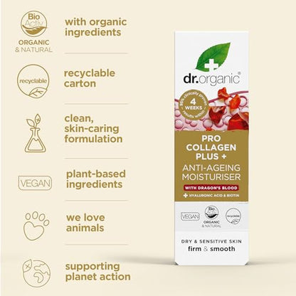 Dr Organic, Organic Pro Collagen with Dragons Blood, Natural, Vegan, Cruelty Free, Paraben & SLS Free, 50ml DR ORGANICUS supplements