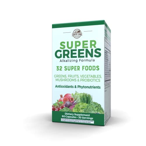 COUNTRY FARMS Super Greens Vegicaps, 32 Super Foods, Whole Food Supplement COUNTRY FARMSUS supplements